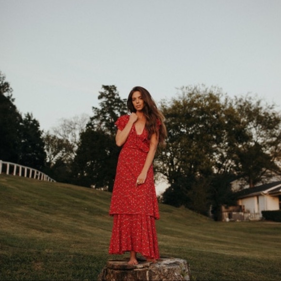 Cleobella Red Maxi Dress - Picture 4 of 11